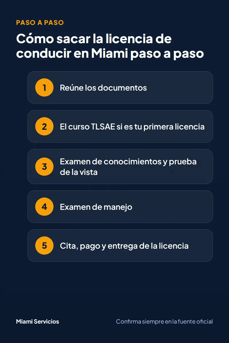 Pasos: Cómo sacar la licencia de conducir en Miami paso a paso